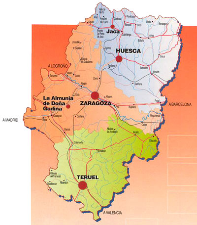 Mapa de Aragón