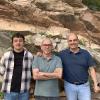 Vicente Gilabert (UPV/EHU), José Antonio Arz e Ignacio Arenillas (UNIZAR-IUCA) en el Geoparque mundial UNESCO de la Costa Vasca.