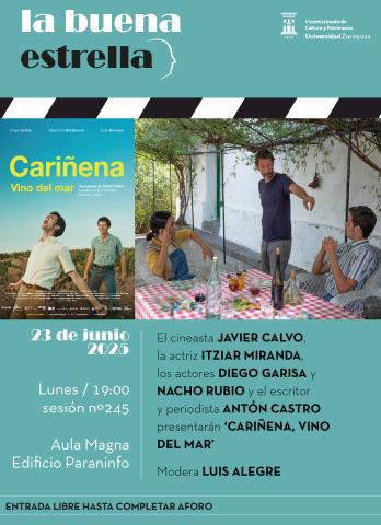 Cartel de las 245.ª sesión de "La buena estreña": "Cariñena, vino del mar"