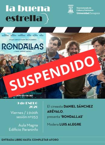 cartel con acto suspendido