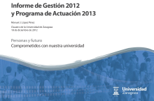 Portada informe de gestión 2012 - programa de actuación 2013