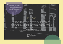 Portada informe de gestión 2014 - programa de actuación 2015
